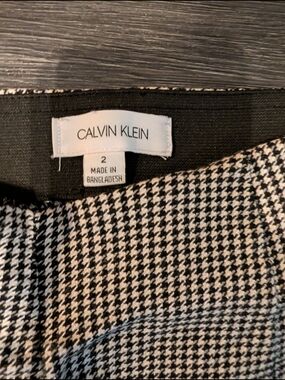 Calvin Klein Black and White Houndstooth Pants